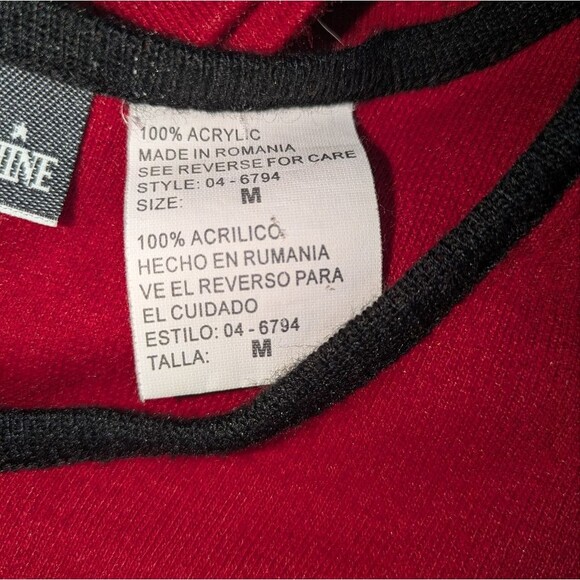 Vintage 90's Sunshine & Starshine Chic Red and Black Buttoned Dress- Sz M - Picture 5 of 6